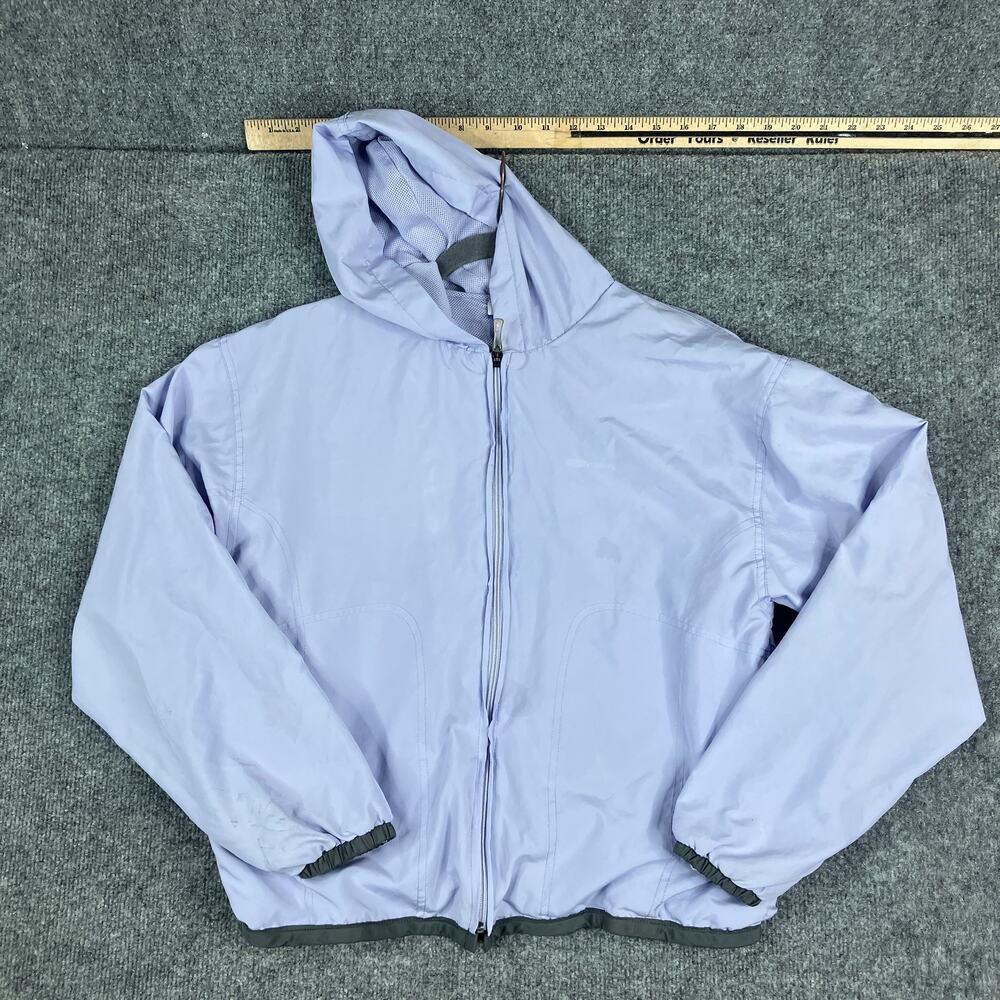 Reebok Windbreaker Jacket Womens Size S Purple Lightweight Hooded Full‎ Zip